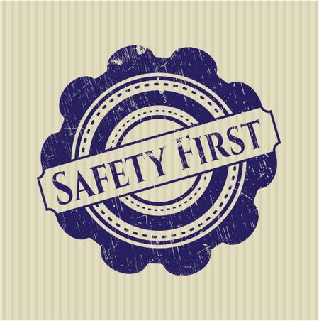 Safety First rubber grunge stamp