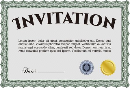 Formal invitation. Border, frame.Lovely design. With background.