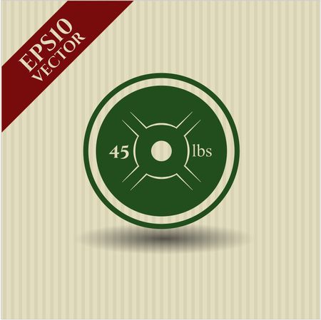 Weightlifting or powerlifting plate (45 lbs) icon or symbol
