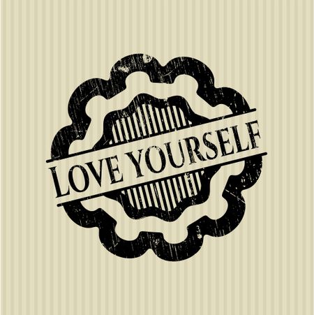 Love Yourself rubber grunge stamp