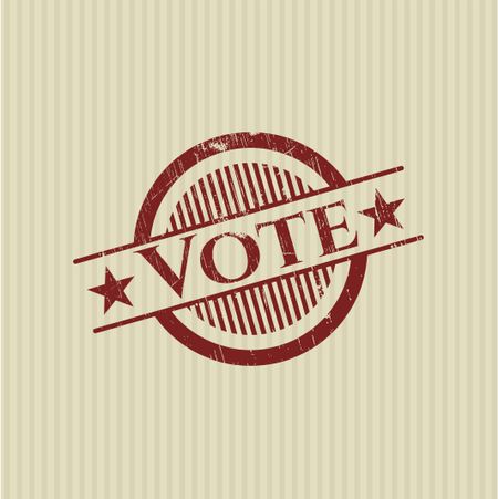 Vote with rubber seal texture