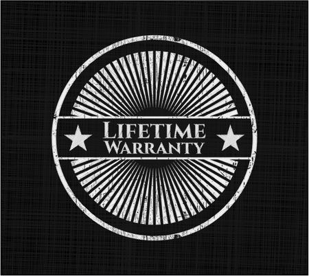 Life Time Warranty chalk emblem written on a blackboard