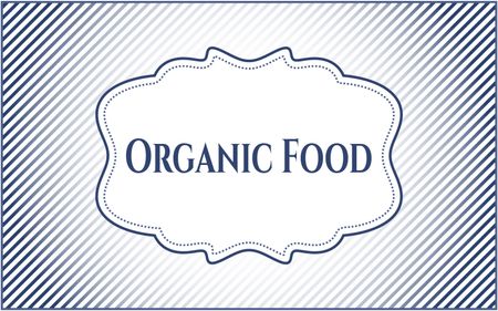 Organic Food vintage style card or poster