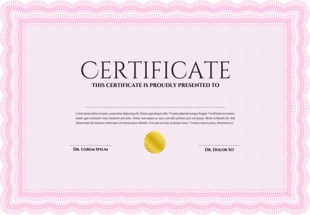 Sample Certificate. With guilloche pattern and background. Vector pattern that is used in currency and diplomas.Retro design. 