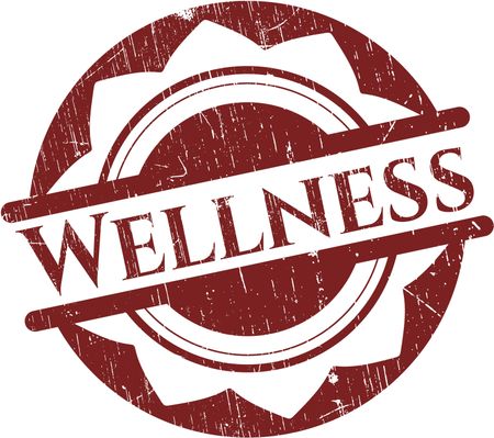 Wellness rubber stamp with grunge texture