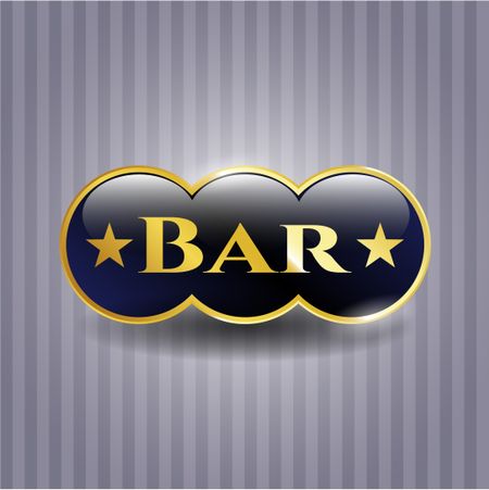 Bar gold shiny badge