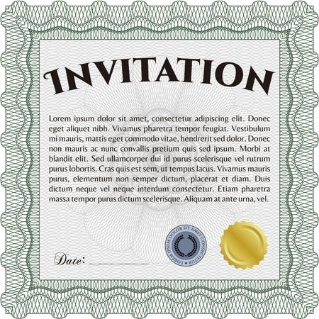 Invitation template. Vector illustration.With complex background. Excellent design. 