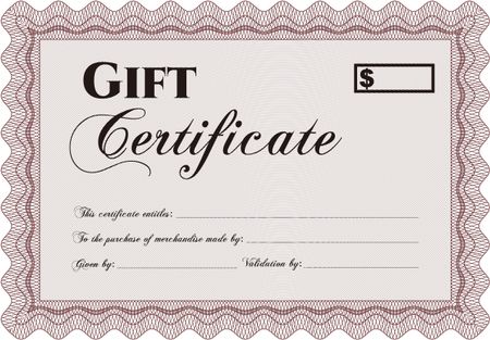 Gift certificate template. With background. Vector illustration.Beauty design. 