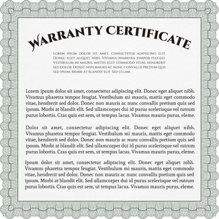 Sample Warranty. Complex border. It includes background. Very Customizable. 
