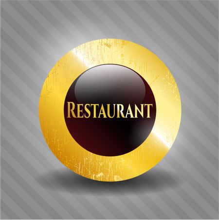 Restaurant gold emblem