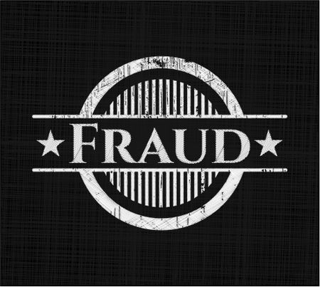 Fraud chalkboard emblem on black board