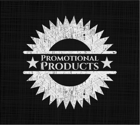 Promotional Products chalkboard emblem on black board