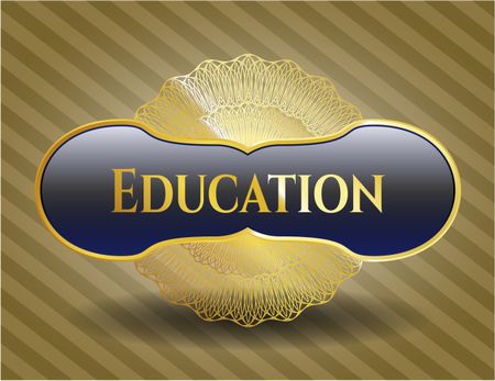 Education gold emblem or badge
