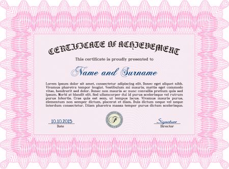 Certificate. Money style.Retro design. With quality background. 