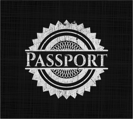 Passport chalk emblem written on a blackboard