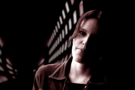 beautiful woman with a dark side and a bright side