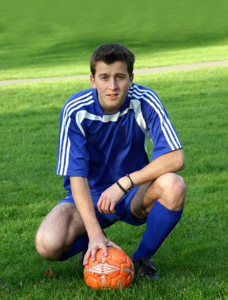 greek footballer ready for photo time