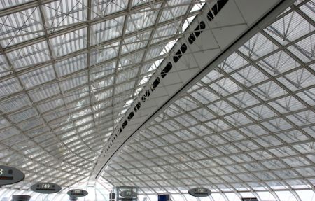 abstract roof in paris charles de gaulle airport
