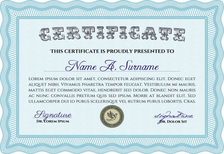 Certificate of achievement template. Elegant design. Frame certificate template Vector.With linear background. 