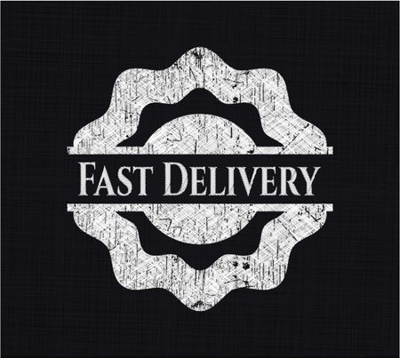 Fast Delivery chalkboard emblem on black board