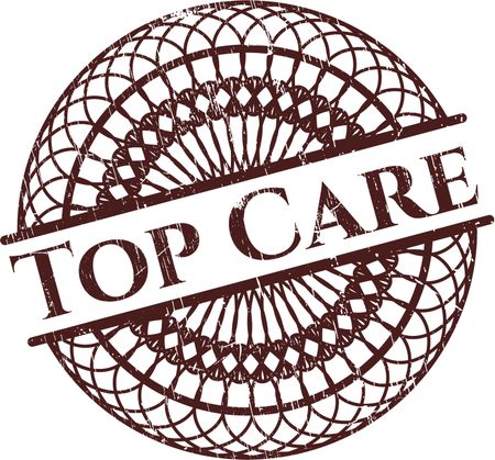 Top Care rubber stamp with grunge texture