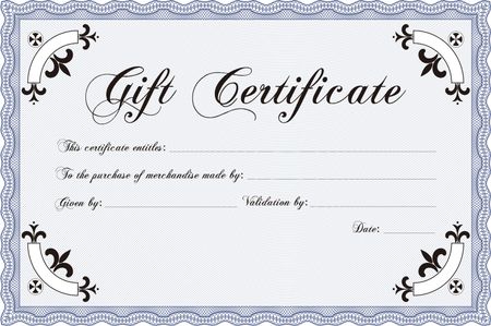 Vector Gift Certificate template. Superior design. Printer friendly. Vector illustration.