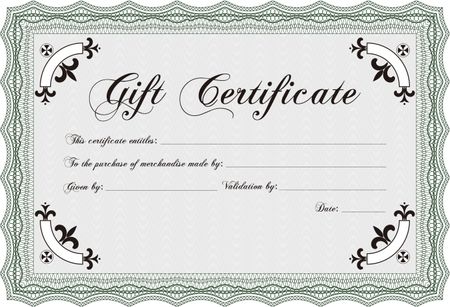 Modern gift certificate. Excellent complex design. With complex background. Customizable, Easy to edit and change colors.