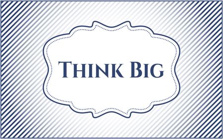 Think Big retro style card, banner or poster