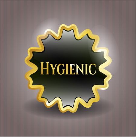 Hygienic gold shiny badge