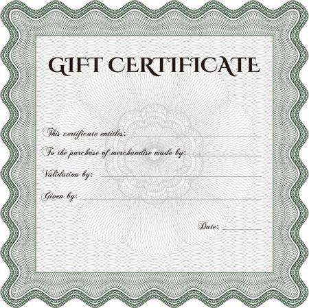 Formal Gift Certificate. Easy to print. Customizable, Easy to edit and change colors.Good design. 