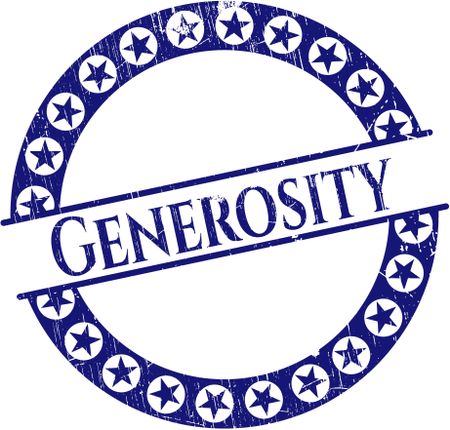 Generosity grunge style stamp