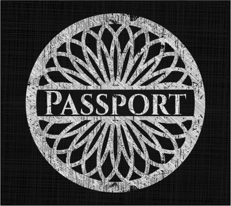 Passport on blackboard