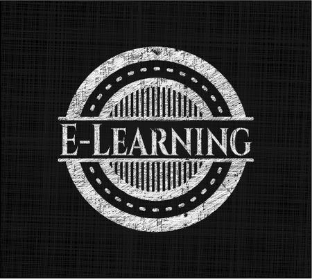 E-Learning chalkboard emblem