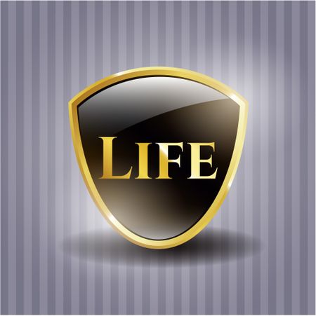 Life gold badge or emblem