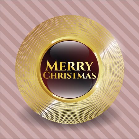 Merry Christmas gold shiny badge