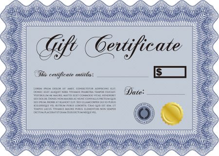 Gift certificate template. With background. Cordial design. Customizable, Easy to edit and change colors.