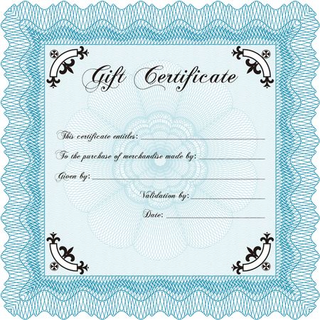Vector Gift Certificate. Sophisticated design. Customizable, Easy to edit and change colors.Complex background. 
