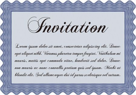 Vintage invitation. Artistry design. Customizable, Easy to edit and change colors.With great quality guilloche pattern. 
