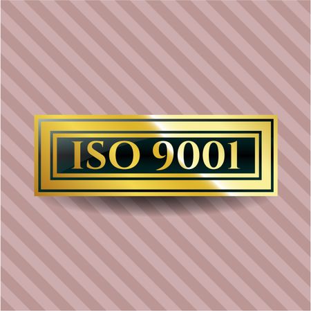 ISO 9001 gold shiny badge