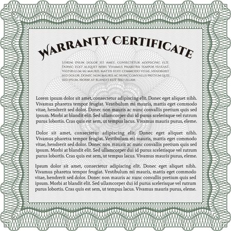 Template Warranty certificate. Retro design. Complex frame design. Easy to print. 