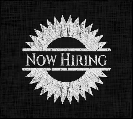 Now Hiring written with chalkboard texture