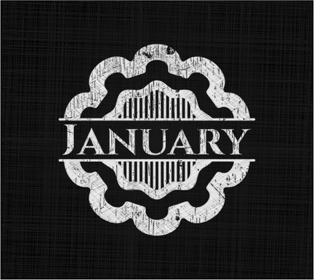 January on chalkboard