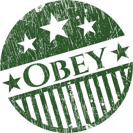Obey rubber stamp