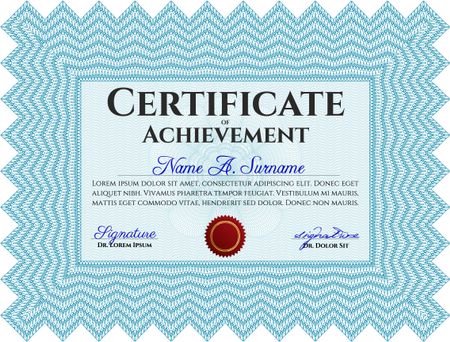 Certificate or diploma template. Cordial design. Customizable, Easy to edit and change colors. Easy to print. Red color.
