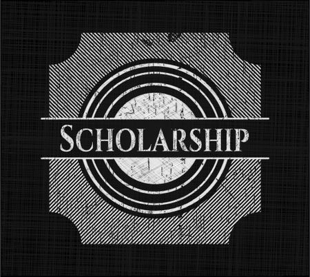 Scholarship chalkboard emblem on black board