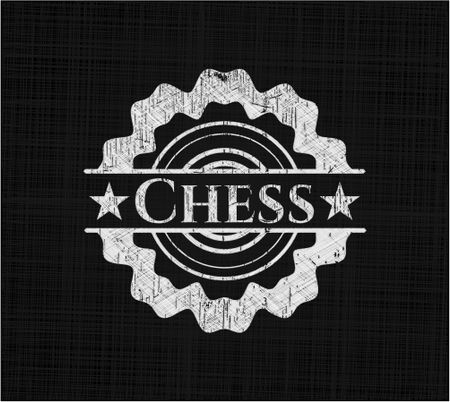 Chess chalkboard emblem written on a blackboard