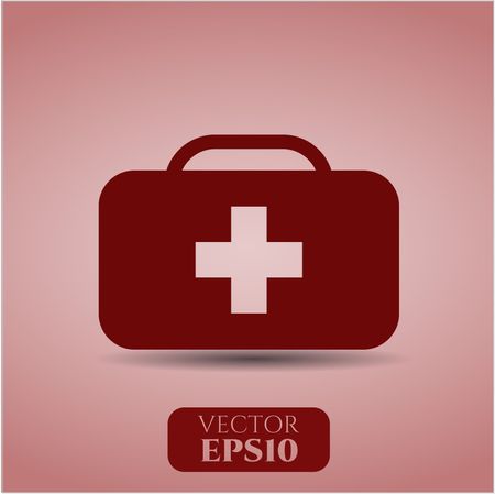 Medical briefcase vector icon or symbol