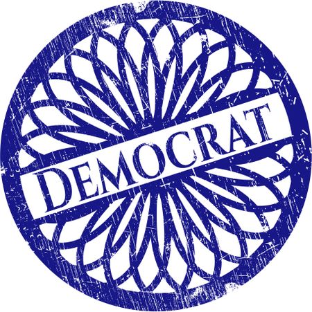 Democrat rubber stamp with grunge texture