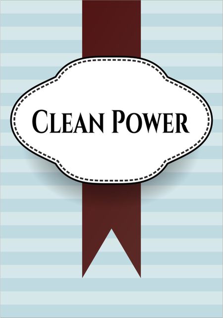 Clean Power retro style card, banner or poster