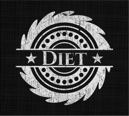 Diet chalk emblem, retro style, chalk or chalkboard texture